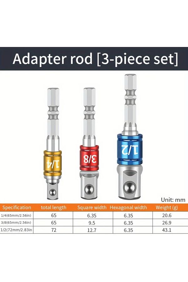 NIUXIANG-Internal Hexagonal Handle Universal Drill Bit Screwdriver Impact Socket Adapter Drill Bit Kit 1/4... 1