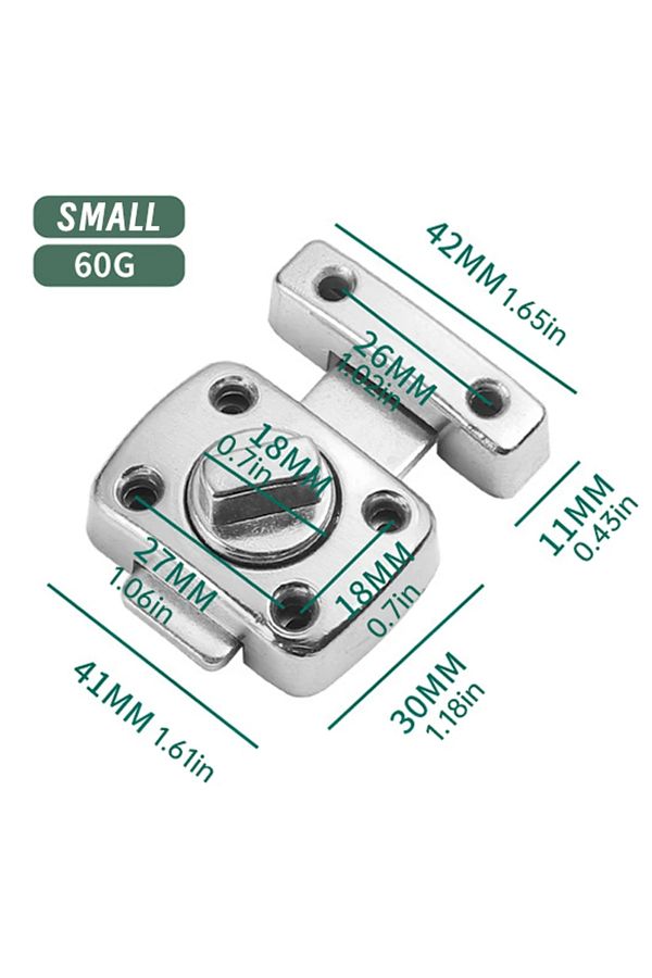 Choice-42x30mm Silvery with screws 1pc Home Security Latch Rotate Bolt Latch Gate Latches Door Slide Lock T 1