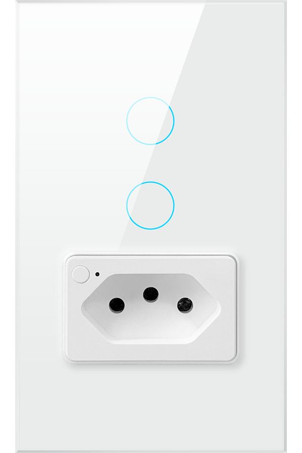 Choice-White -2 Gang Wifi Version Avatto Tuya Wifi/zigbee Smart Light Switch With Socket,brazil Stand 16a T 1
