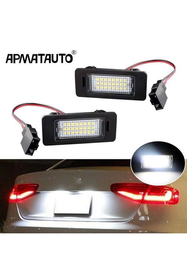 APMATAUTO-2pcs Led Light 2pcs Car No Error Canbus Led License Number Plate Lights Bulb For Audi A1 A4 B8 A5 S5 1