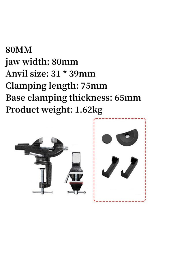 Choice-80mm Table Vise Vice Mini Duty Mechanic Clamp-on Table Vise 360 Degree Swivel Base Cast Iron Table T 1