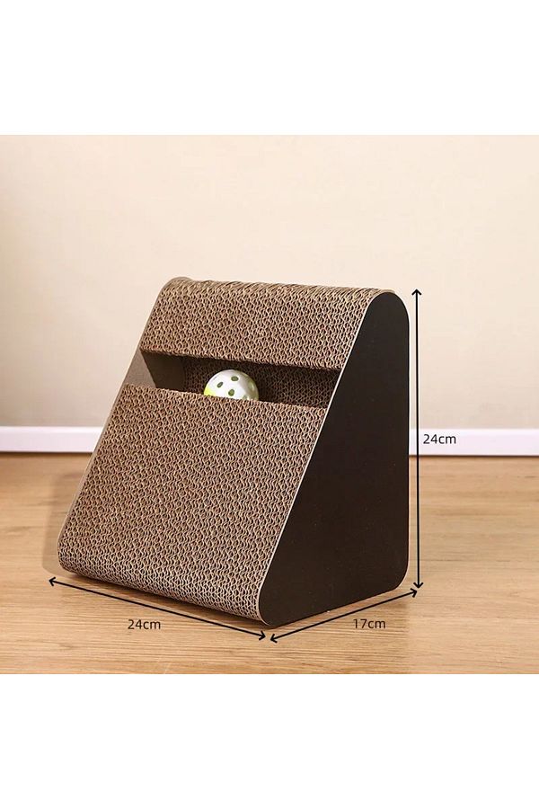 Choice-S 2 In 1 Cat Scratcher Cardboard With Rotating Ball Wear-resistant Triangles Shaped Vertical Climbi. 1