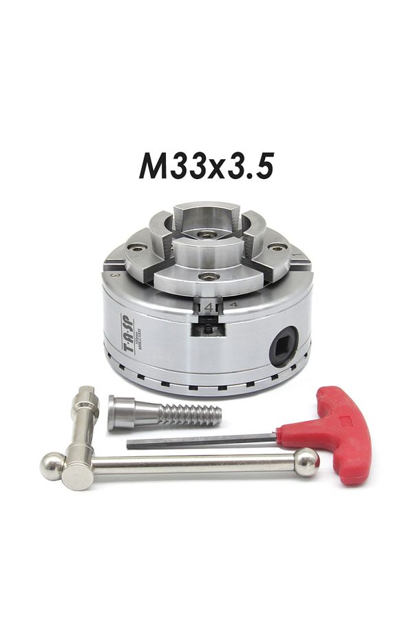TASP-M33x3.5 4" Wood Lathe Scroll Chuck 100mm 4-jaws Self Centering Spindle Thread M33 1 Inch Woodwo 1