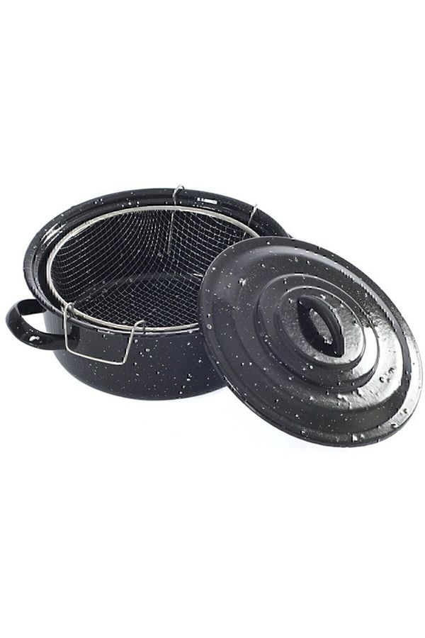 Essen-Enameled Fryer Hobistan Potato Frying Pot with Lid 1