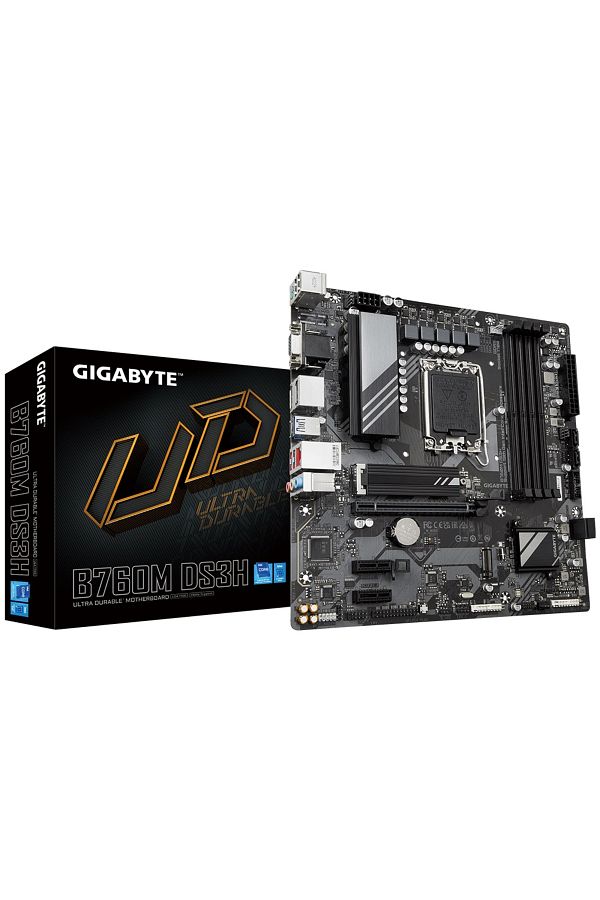 Gigabyte-B760m-ds3h-ddr5 Intel B760 Socket 1700 Ddr5 7600mhz Matx Gaming (PLAYER) Placă de bază 1