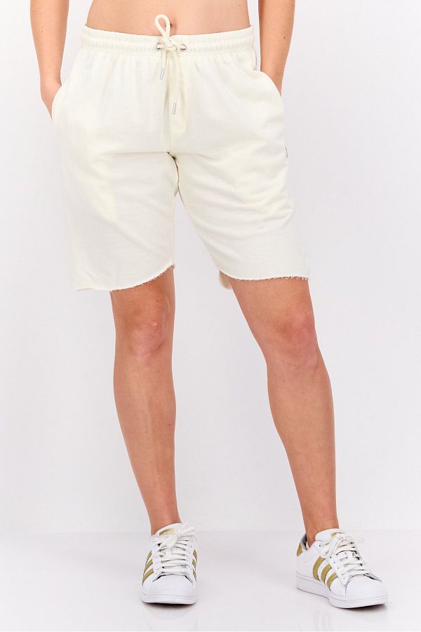 Le Breve-Women 2 Pieces Embroidered Logo Basic Short, Beige 1