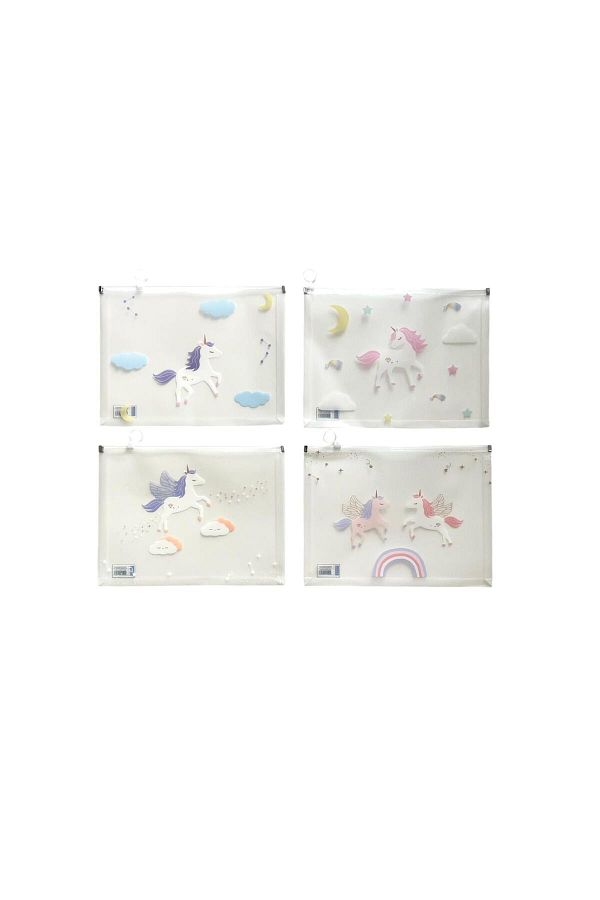 Südor-Unicorn Patterned Zippered A4 File Set of 4 1