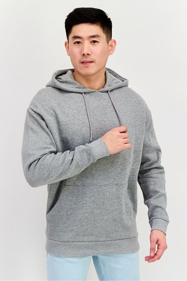 Asos Design-Men 2 Pieces Solid Long Sleeves Hoodies, Grey 1