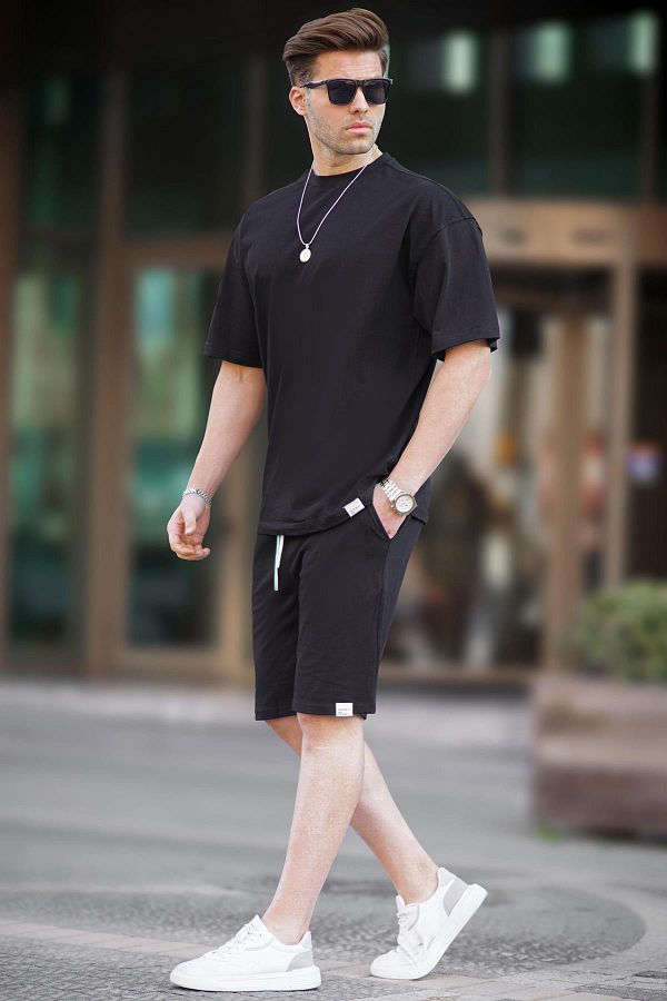 Madmext-Black Basic Men's Shorts Set 6377 1
