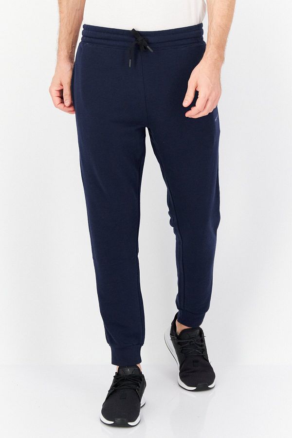 Kenneth Cole-Men Drawstring Brand Logo Jogger Pants, Navy Blue 1