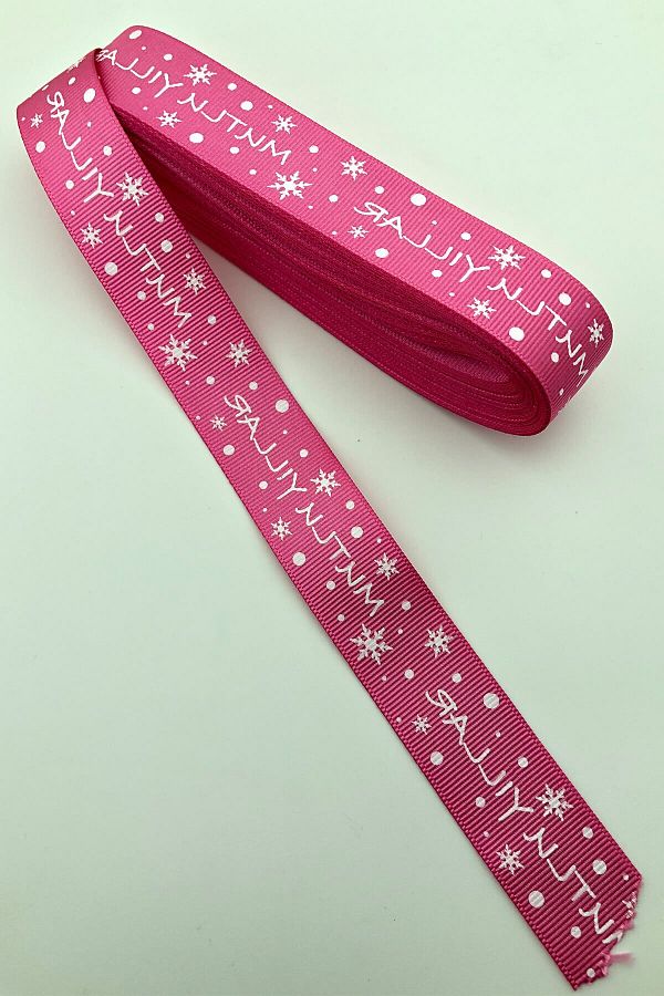 Hayalperest boncuk-Fuchsia Happy New Year Printed New Year Ribbon 10 Mt 1