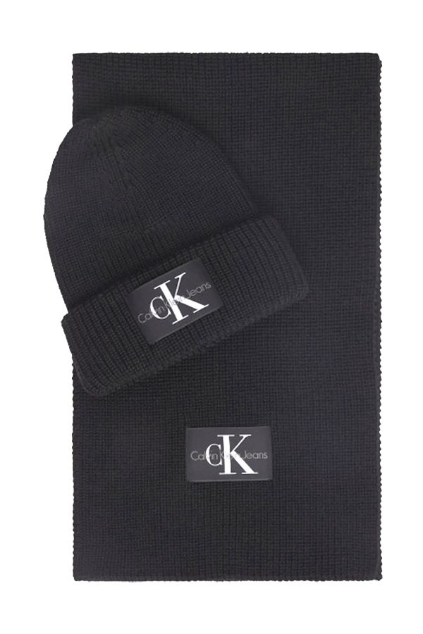 Calvin Klein-Wełniany szalik Beret garnitur męski garnitur K50k509910 Bds 1