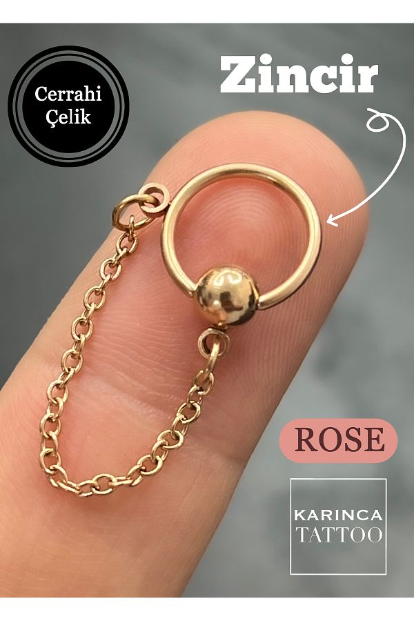 Karınca Piercing-Chain Dangle Helix Ear Piercing - Cartilage Nozzle Earring Surgical Steel 1