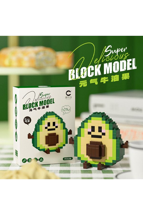 Choice-No Box 8922 Fun Micro Particle Building Blocks Happy Eat And Play Series Vibrant Avocado Pineapple C 1