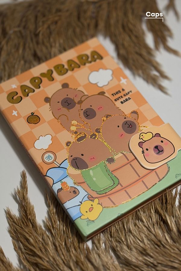 caps-Cappybara Line and Fun Notebook - 160 Sheets - 13 X 18.6 cm 1