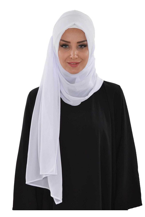 Ayşe Tasarım-Side Gathered Design Practical Chiffon Shawl,Ps-8 1