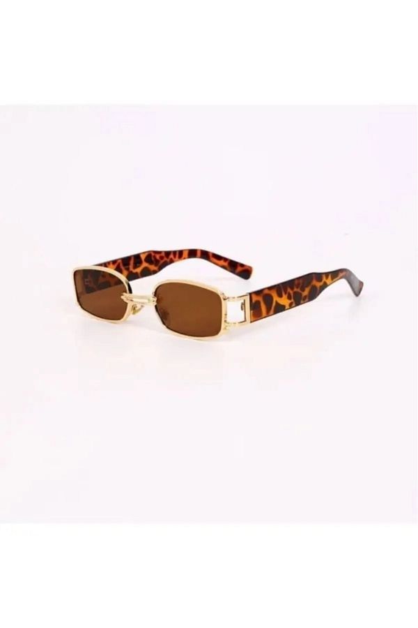 Rams-Leopard Patterned Rectangular Sunglasses 1