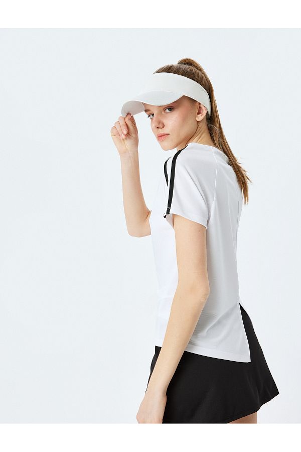 Koton-Comfortable Fit Short Sleeve Bias Crew Neck Sports T-Shirt 1