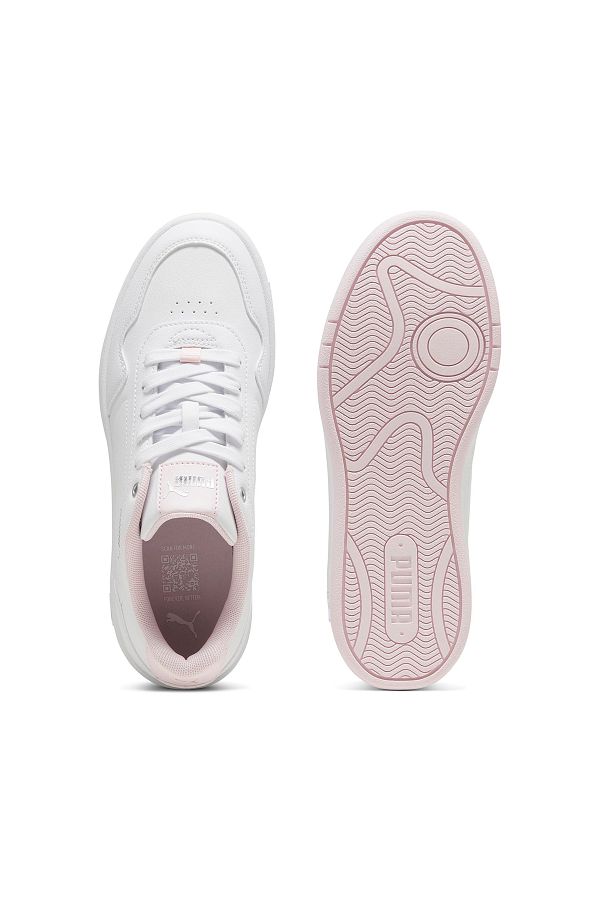 ★PUMA★ Coat Classic White Pink Silver 39502104 Puma Court Classy 39502104 - Women's White Sneakers- Trendyol