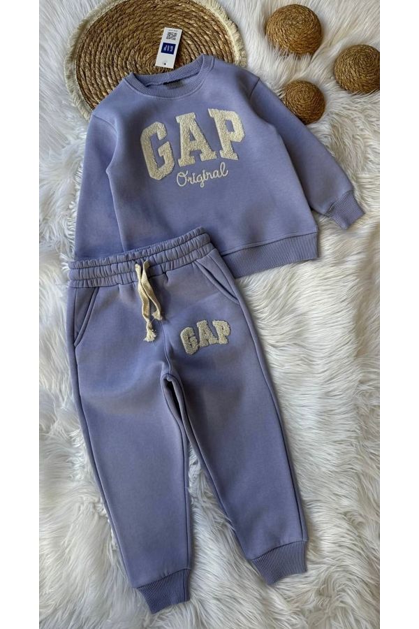 bebitomkids-Girl 3-10 Years Sweat Embroidery Raised Tracksuit Set 1