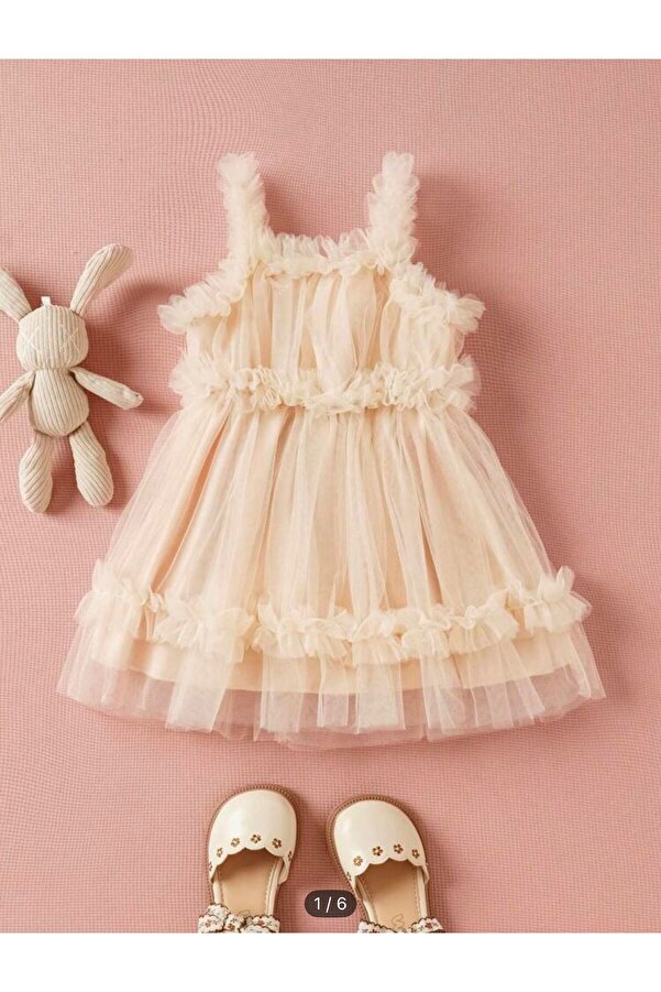 INDRESS Kız Bebek Kız Çocuk Büzgü Detaylı Elbise