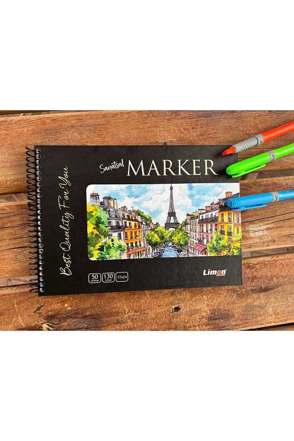 LİMON DEFTER-Lemon Notebook Artistic Marker Pen Notebook Small Size (Backproof Paper) (Size 17X24) 1