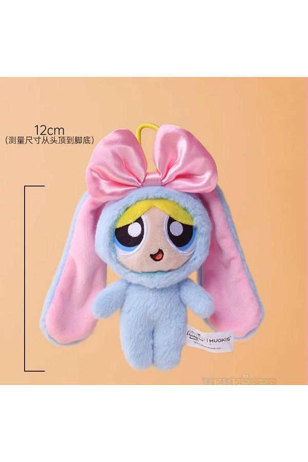 Choice-12cm Stuffed Animal Powerpuff Girls Cartoon Cute Dress Up Bunny Rabbit Plush Toy Pendant Bow Tie ... 1