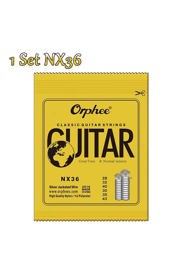 Orphee-1 Set Nx36 10/50 Set Classical Guitar Strings Silver Plated Wire Nylon Strings Nx Series 6pcs 1