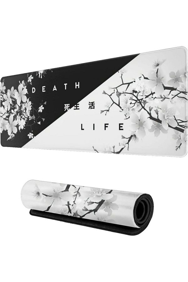 CSMY-30x60cm Black and White Cherry Blossom Gaming Mouse Pad 900x400 XL Extended Large Mouse Mat Desk Pad 1