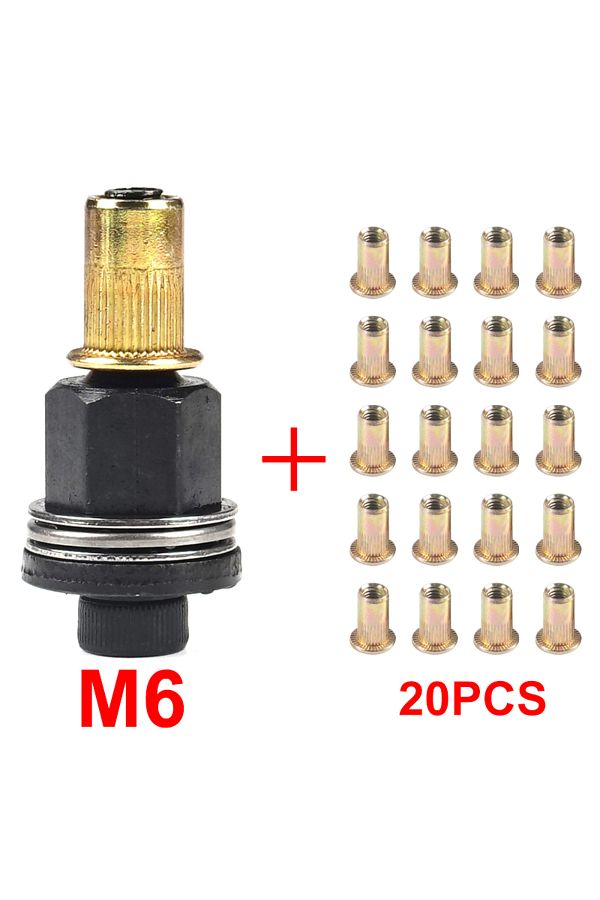 Choice-M6 With 21pcs 21pcs 1pc Hand Rivet Nut Manual Riveter Nut Tool Accessory For Nuts M4 M5 M6 M8 M10 Si 1