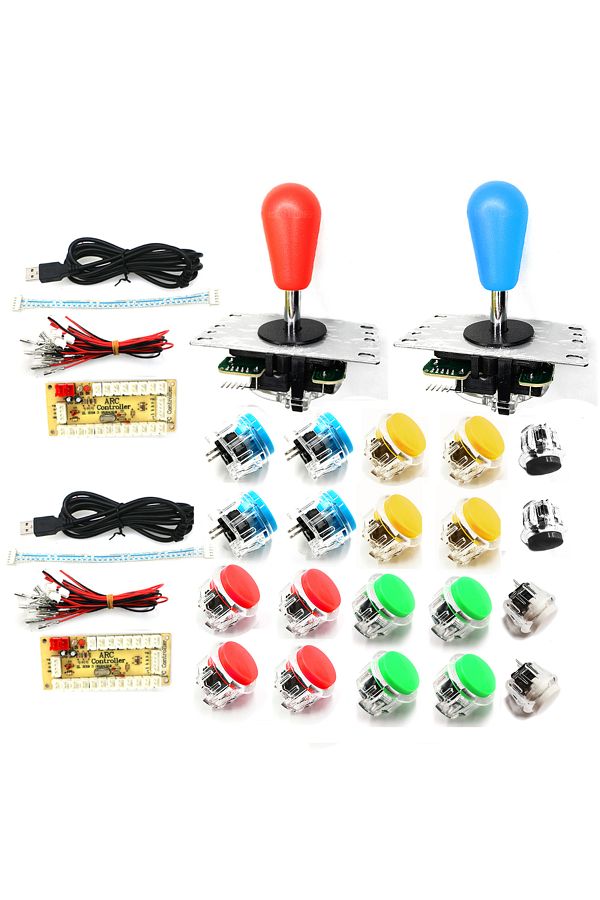 Choice-Multi 2 Playersarcade Game Diy Set Joystick Kit Clear Push Button Zero Delay Usb Board Controller En 1