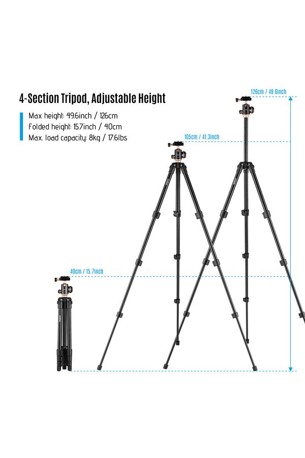 Andoer-Q160sa Tripod Q160sa Tripods Camera Tripod With Panoramic Ballhead Tripod For Dslr Digital Ca 1