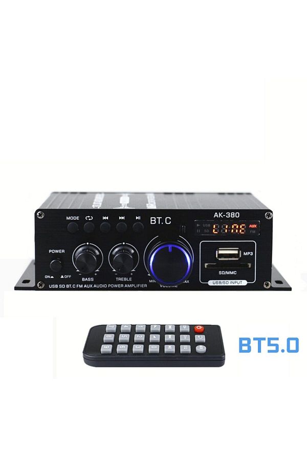 meterk-Black Ak380 800w Bluetooth Amplifier Hifi Audio Karaoke 2 Channel Home Theater Amplifier Power Class 1
