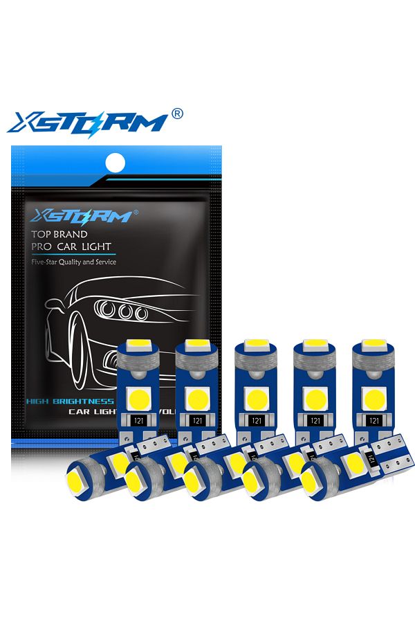 Choice-White 10pcs T5 Led Bulb W3w W1.2w Led Canbus Car Interior Lights Dashboard Warming Indicator Wedge A 1