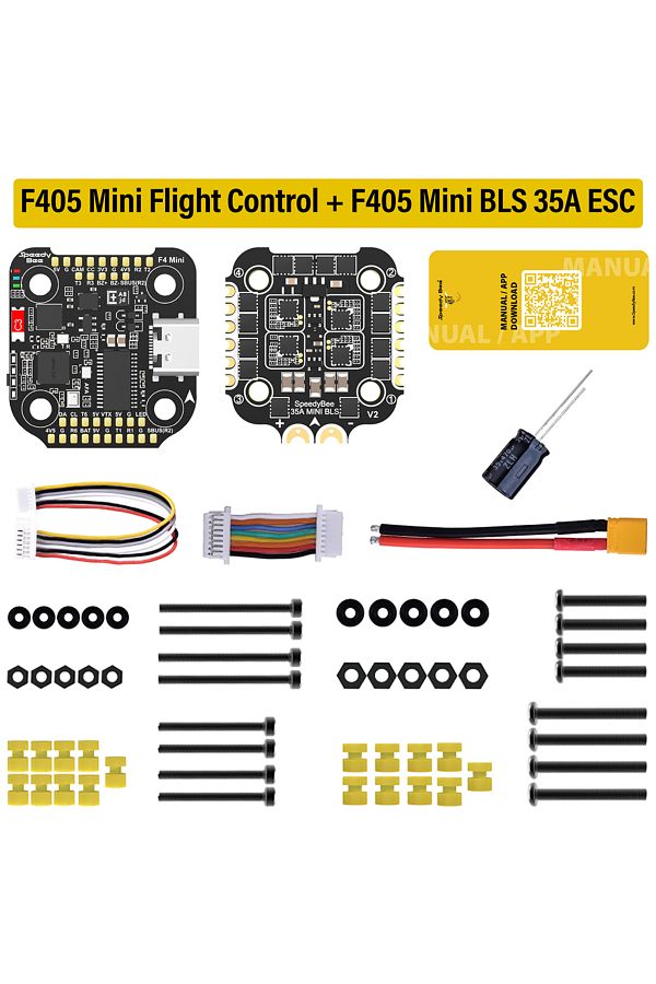 Choice-Stack Speedybee F405 Mini Stack Flight Controller Fc Bls 35a V2 3-6s 20x20 4-in-1 Esc Dual Becs For 1