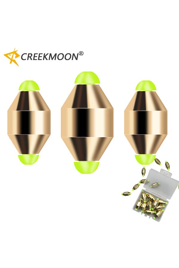 Creekmoon-11.2g Size 3.0 10pcs/box Fast Water Hollow Copper Sinkers Sea Rock Fishing Raft Quick Sinking Underw 1