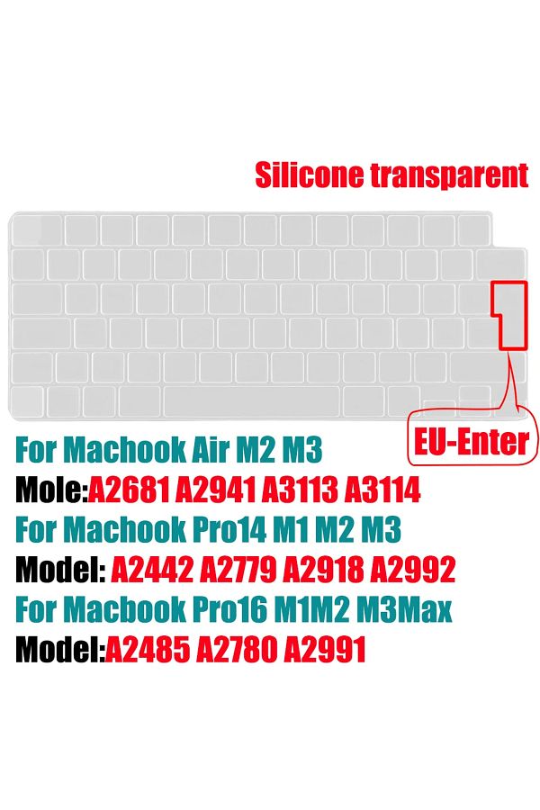 Choice-A3113 Eu Clear 0628 Keyboard Cover For 2022-2024 M4 M3/m2/m1chip Pro 14"/16" A3401/a2992/a2779/a2991 1