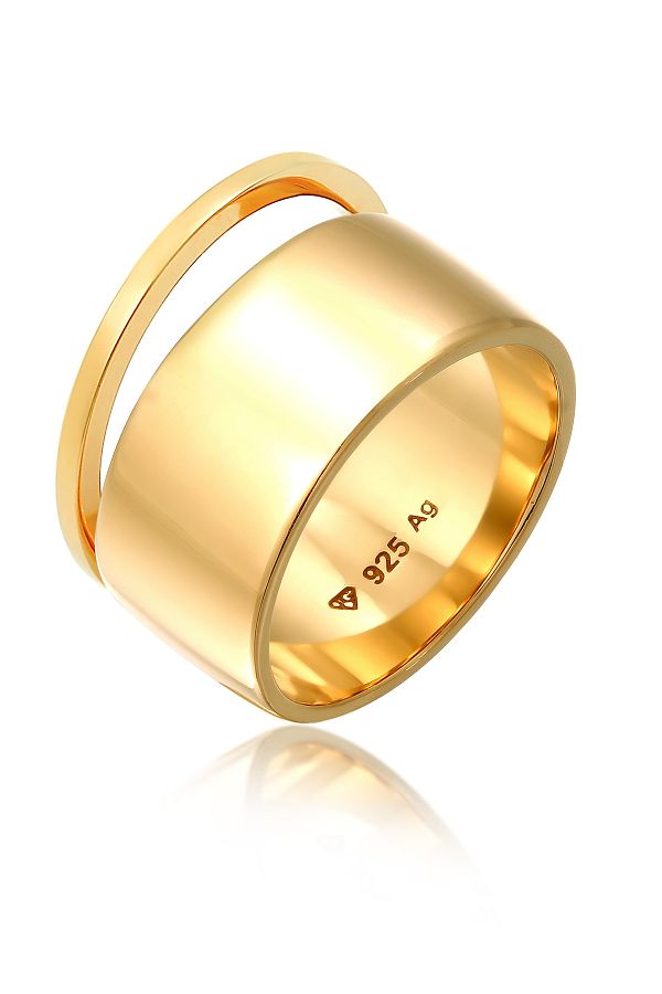 ELLI-Inel de damă Set Stacking Wide Narrow Trend Minimal în argint 925 1