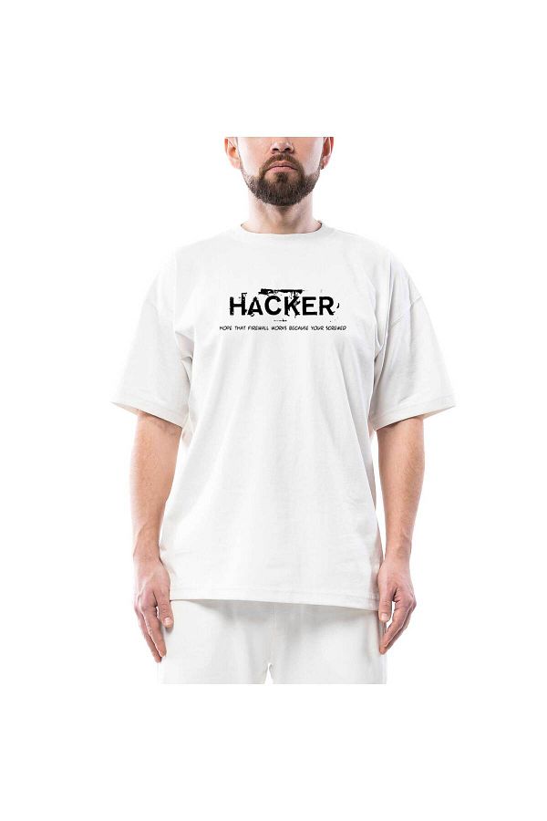 Z zepplin-Λευκό μπλουζάκι Hacker Friwall Oversize 1