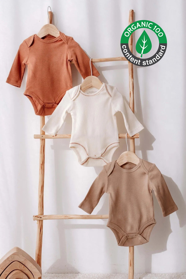 Lilabio 3 Parça Unisex Bebek Uzun Kollu Pamuk Bodysuit Takımı Yenidoğan Ve Çocuk Hediye Seti