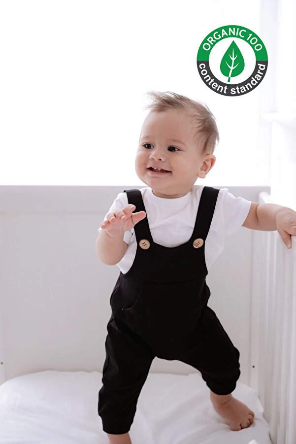 Lilabio %100 Pamuk Salopet Siyah