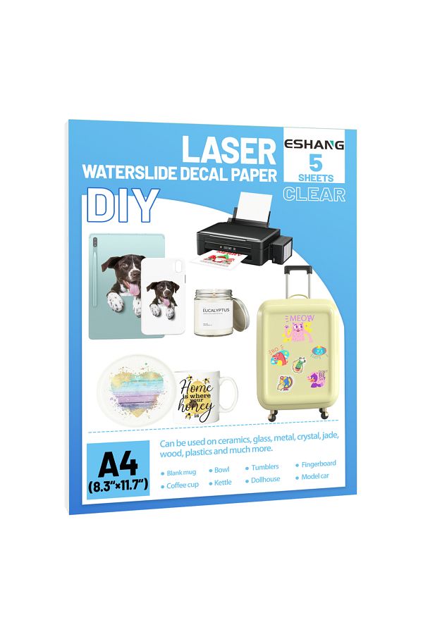 Choice-5 Sheets-laser 5 Sheet Clear A4(8.3X11.7INCH) Size Waterslide Decal Paper For Laser Printers, Transp 1