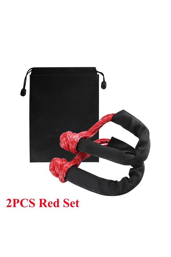 Choice-2pcs Red Set 2 Packs Synthetic Soft Shackles With Storage Bag 41,000 Lbs Max Break Strength 1/2" X 2 1
