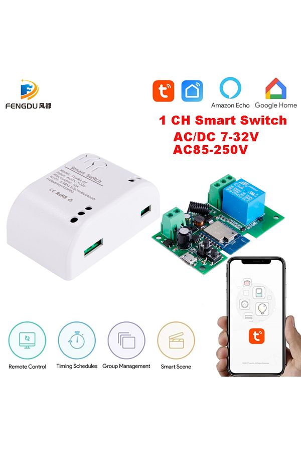 Choice-7-32v Smart Switch Tuya Smart Life 1ch Rf 12v 24v 7-32v Ac Dc Wifi Switch Work With Alexa Google Hom 1