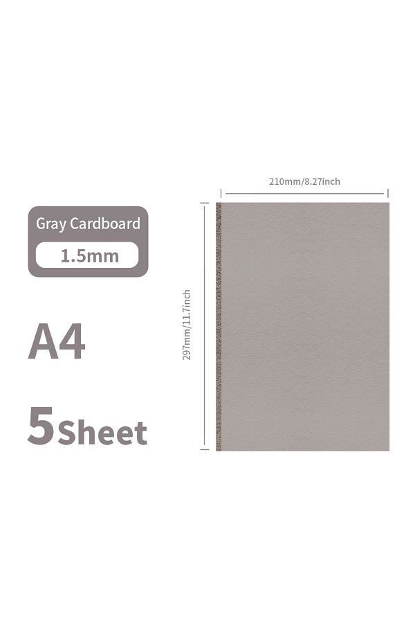 Choice-A4 Gray 1.5mm 5pcs A4 Gray Cardboard 1mm 1.5mm 2mm 3mm Grey Paperboard Hard Thicked Paper For Diy Ha 1
