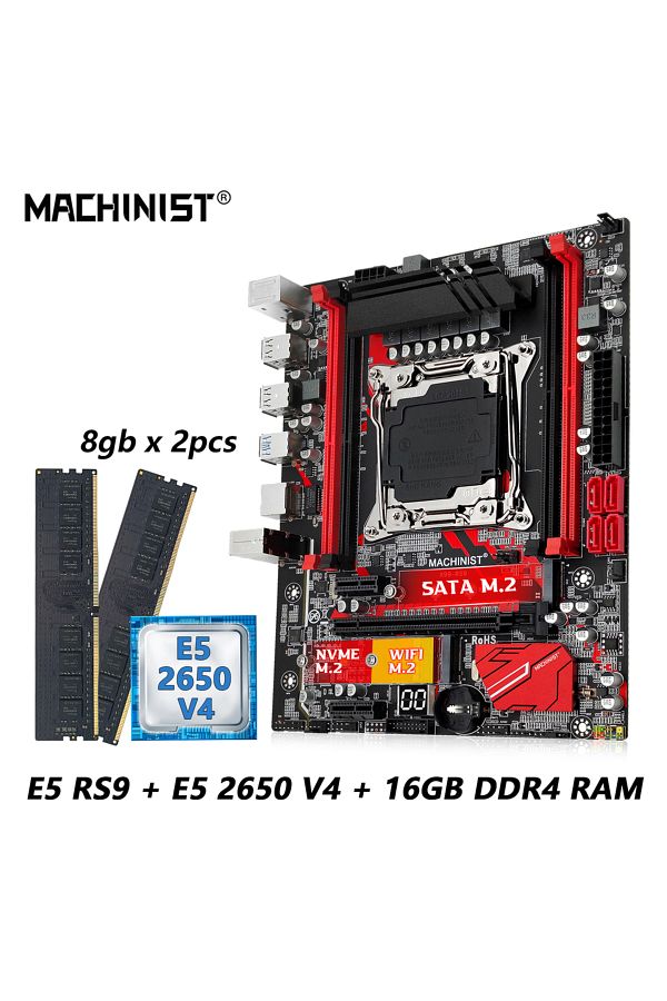 Choice-Motherboards Machinist Rs9 X99 Motherboard Kit Lga 2011-3 Set Xeon E5 2650 V4 Cpu Ddr4 16gb Ram Me 1