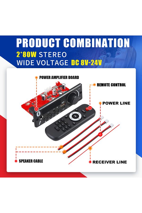 Choice-160w 80w Amplifier Bluetooth 5.0 Mp3 Decoder Board 12v Car Mp3 Player Usb Fm Recording Folder Switch 1