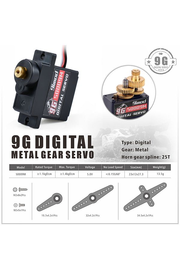 Choice-9g Servo 9imod Servo 9g 17g Digital Servo Motor High Speed Steering Rc Servo Metal Gear Servo For 1/ 1