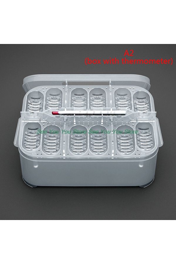 Choice-Nox With Thermometer 12 Grids Hatch Box Snake Lizard Reptile Egg Tray Boxes Hatching Eggs Device Cli 1