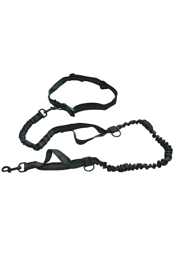 Choice-Black Retractable Hands Free Dog Leash For Running Double Handles Elastic Cord Reflective Large Dog 1